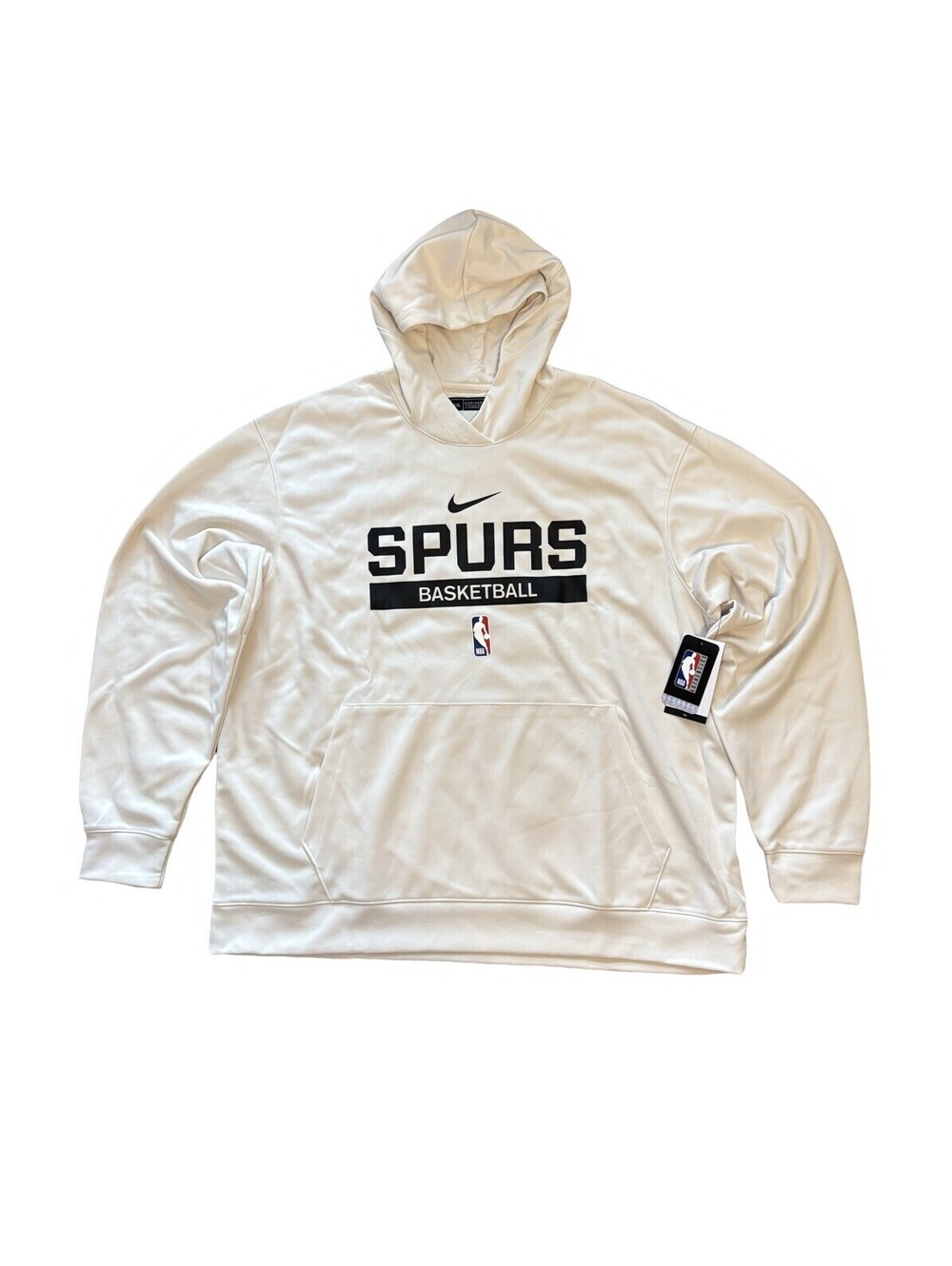 Nike NBA San Antonio Spurs White Black Hoodie Jacket Warm Up Men's Size 2XL-Tall